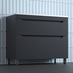 Style Line Тумба с раковиной Остин 100 графит – фотография-4